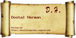 Dostal Herman névjegykártya